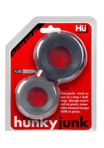Load image into Gallery viewer, Hunkyjunk Cog Silicone Cock Ring - Assorted Colors/Black/Gray - 2 Pack
