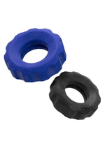 Load image into Gallery viewer, Hunkyjunk Cog Silicone Cock Ring - Assorted Colors/Black/Blue - 2 Pack
