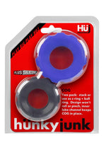 Load image into Gallery viewer, Hunkyjunk Cog Silicone Cock Ring - Assorted Colors/Black/Blue - 2 Pack
