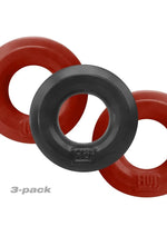 Load image into Gallery viewer, Hunkyjunk Huj3 Silicone C-Rings (3 Pack) - Cherry/Tar - Black/Red
