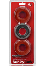 Load image into Gallery viewer, Hunkyjunk Huj3 Silicone C-Rings (3 Pack) - Cherry/Tar - Black/Red
