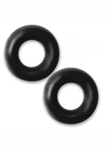 Load image into Gallery viewer, Hunkyjunk Stiffy Bulge Silicone Cock Rings - Black/Tar Ice - 2 Pack
