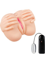 Load image into Gallery viewer, Hustler Vibrating Spread From Behind Pussy and Ass - Flesh
