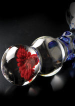 Load image into Gallery viewer, Icicles No. 18 Textured Glass Dildo - Blue/Clear - 7.5in
