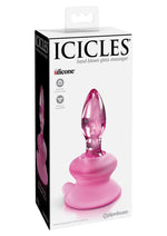 Load image into Gallery viewer, Icicles No. 90 Glass Anal Plug with Bendable Silicone Suction Cup - Pink
