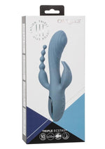 Load image into Gallery viewer, III Triple Ecstasy Rechargeable Silicone Stimulating Massager - Blue
