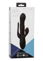 Load image into Gallery viewer, III Triple Euphoria Rechargeable Silicone Stimulating Vibrator - Black

