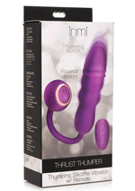 Load image into Gallery viewer, Inmi Thrust Thumper Rechargeable Silicone Vibrator with Remote Control - Purple
