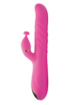 Load image into Gallery viewer, Inmi Versa-Thrust Rechargeable Silicone 10x Rabbit Vibrator with 3 Attachments - Pink