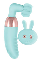 Load image into Gallery viewer, Intense Remote Control Silicone Rechargeable Clit Licker - Aqua
