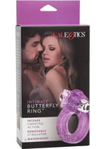 Load image into Gallery viewer, Intimate Butterfly Ring Vibrating Cock Ring with Clitoral Stimulation - Purple
