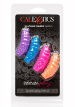 Load image into Gallery viewer, Intimate Play Silicone Finger Swirls Finger Massagers - Assorted Colors/Multicolor - 4 Pack
