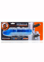Load image into Gallery viewer, Invader Rippled Open-Ended Silicone Cocksheath Extender - Blue/Frost
