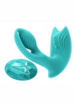 Load image into Gallery viewer, Inya Bump-N-Grind Silicone Rechargeable Warming Vibrator with Remote Control - Teal
