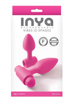 Load image into Gallery viewer, Inya Vibes-O-Spades Rechargeable Vibrating Silicone Butt Plug - Pink - Set

