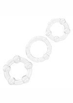 Load image into Gallery viewer, Island Rings Cock Rings - Clear - 3 Piece Set
