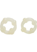 Load image into Gallery viewer, Island Rings Double Stacker Cock Rings - Glow In The Dark/White - 2 Piece Set
