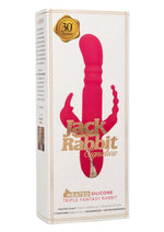 Load image into Gallery viewer, Jack Rabbit Signature Heated Rechargeable Silicone Triple Fantasy Rabbit Vibrator - Pink

