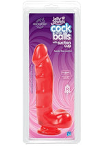 Load image into Gallery viewer, Jelly Jewels Dildo with Balls - Red - 6in
