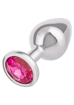 Load image into Gallery viewer, Jewel Rose Aluminum Anal Plug - Metal/Pink - Large