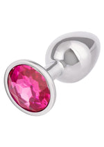Load image into Gallery viewer, Jewel Rose Aluminum Anal Plug - Metal/Pink - Small