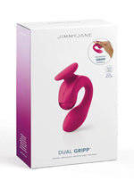 Load image into Gallery viewer, Jimmyjane Dual Gripp Rechargeable Silicone Dual Stimulating Vibrator - Pink
