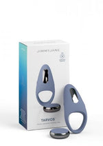 Load image into Gallery viewer, Jimmyjane Tarvos Rechargeable Silicone Cock Ring with Remote - Blue