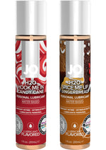 Load image into Gallery viewer, JO Naughty Or Nice Flavored Waterbased Lube Gift Set Candy Cane and Gingerbread 1 Ounce Each - 2 Set
