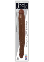 Load image into Gallery viewer, Jock Tapered Double Dildo - Chocolate - 13in
