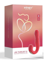 Load image into Gallery viewer, Joi Thrust 2 Pressure Sensing App Controlled Thrusting G-Spot Silicone Rechargeable Vibrator and Tongue Clit Licker - Gold/Red