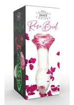 Load image into Gallery viewer, Juicy Glass Rose Glow In The Dark Butt Plug - Clear/Glow In The Dark/Pink

