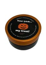 Load image into Gallery viewer, Kama Sutra Halloween Mini Massage Candle 1oz Your Trick,my Treat - Pumpkin Spice
