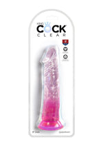 Load image into Gallery viewer, King Cock Clear Dildo - Clear/Pink - 8in
