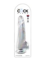 Load image into Gallery viewer, King Cock Clear Dildo with Balls - Clear - 10in
