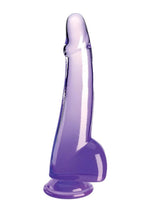 Load image into Gallery viewer, King Cock Clear Dildo with Balls - Clear/Purple - 10in
