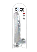 Load image into Gallery viewer, King Cock Clear Dildo with Balls - Clear - 11in
