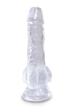 Load image into Gallery viewer, King Cock Dildo with Balls - Clear - 5in
