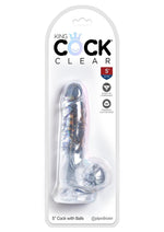 Load image into Gallery viewer, King Cock Dildo with Balls - Clear - 5in

