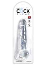 Load image into Gallery viewer, King Cock Dildo with Balls - Clear - 8in
