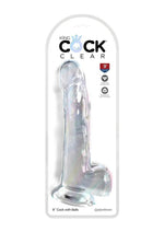 Load image into Gallery viewer, King Cock Clear Dildo with Balls - Clear - 9in
