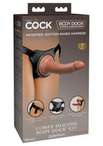 Load image into Gallery viewer, King Cock Comfy Silicone Body Dock Strap-On Kit with Dildo - Black/Caramel - 7in
