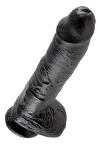 Load image into Gallery viewer, King Cock Dildo with Balls - Black - 10in

