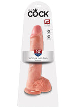 Load image into Gallery viewer, King Cock Dildo with Balls - Flesh/Vanilla - 10in
