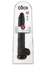 Load image into Gallery viewer, King Cock Dildo with Balls - Black - 14in
