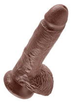 Load image into Gallery viewer, King Cock Dildo with Balls - Chocolate - 7in
