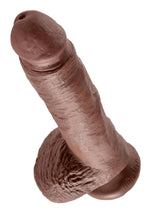 Load image into Gallery viewer, King Cock Dildo with Balls - Chocolate - 8in
