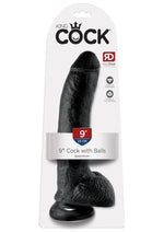 Load image into Gallery viewer, King Cock Dildo with Balls - Black - 9in
