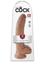 Load image into Gallery viewer, King Cock Dildo with Balls - Caramel/Tan - 9in
