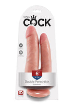 Load image into Gallery viewer, King Cock Double Penetrator Dildo - Flesh/Vanilla
