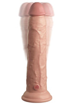 Load image into Gallery viewer, King Cock Elite Dual Density Vibrating Rechargeable Silicone Dildo with Remote Control Dildo - Vanilla - 9in

